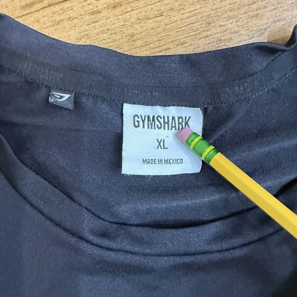 Gymshark Shirt Mens XL Black Solid Logo Gym Training Tee Lightweight T-Shirt